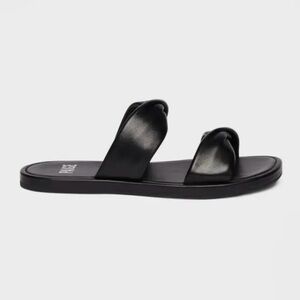 Paige Daria Napa Twist Two-Band Sandals in Black Size 9